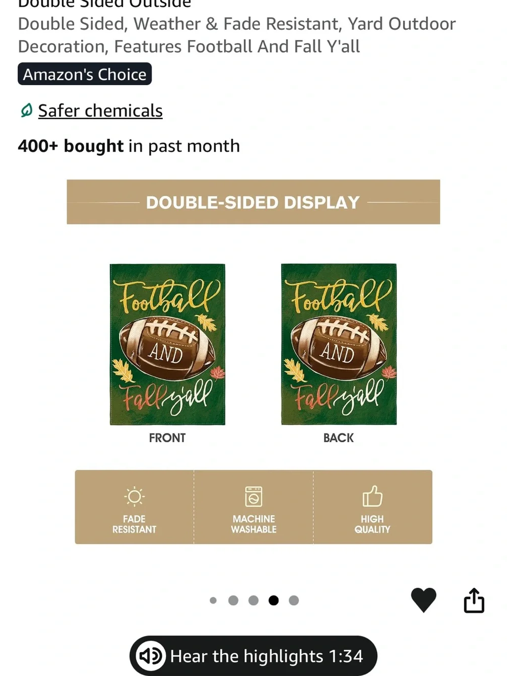 Green Football-Themed Party Ribbon & Garden Flag Set - Home Party Supplies